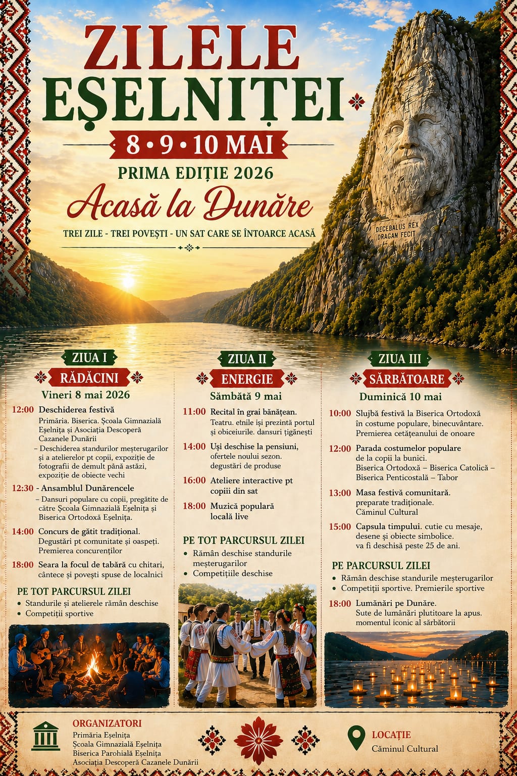 Zilele-Eselnitei-www.DescoperimRomania.ro_ Zilele Eșelniței 2026: trei zile în care satul se întoarce acasă, pe malul Dunării